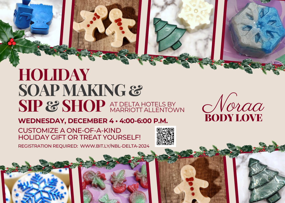 graphic - holiday soap making & sip & shop event